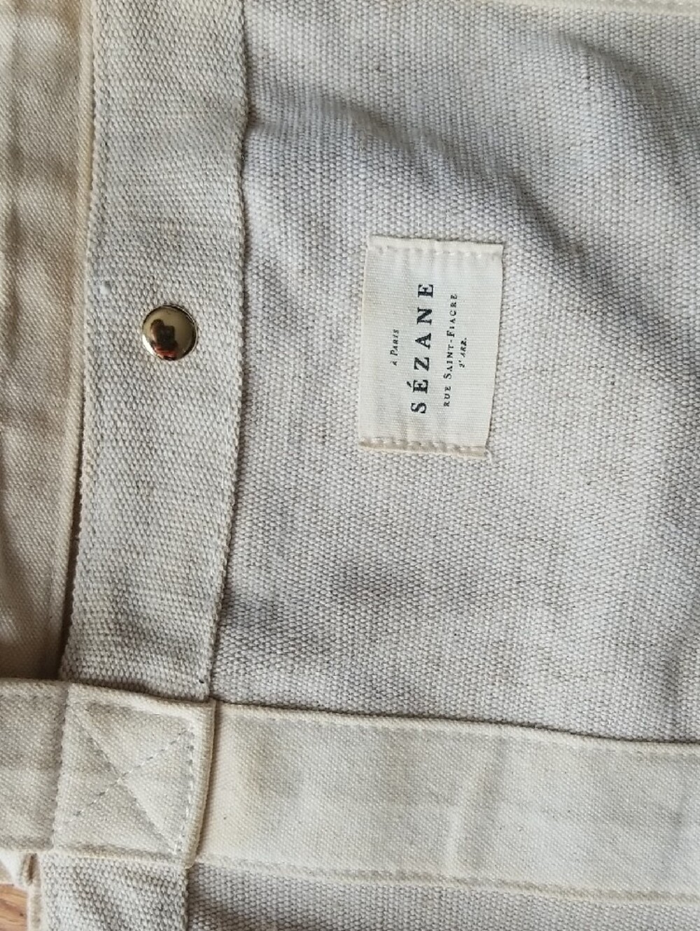 Sezane ECRU maxi canvas tote bag - Picture 9 of 10
